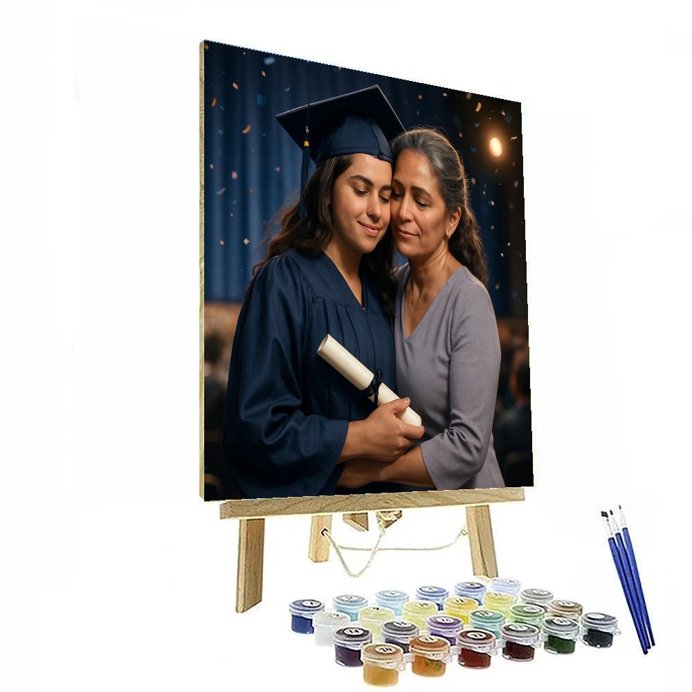 Mother And Teen At Graduation paint by number