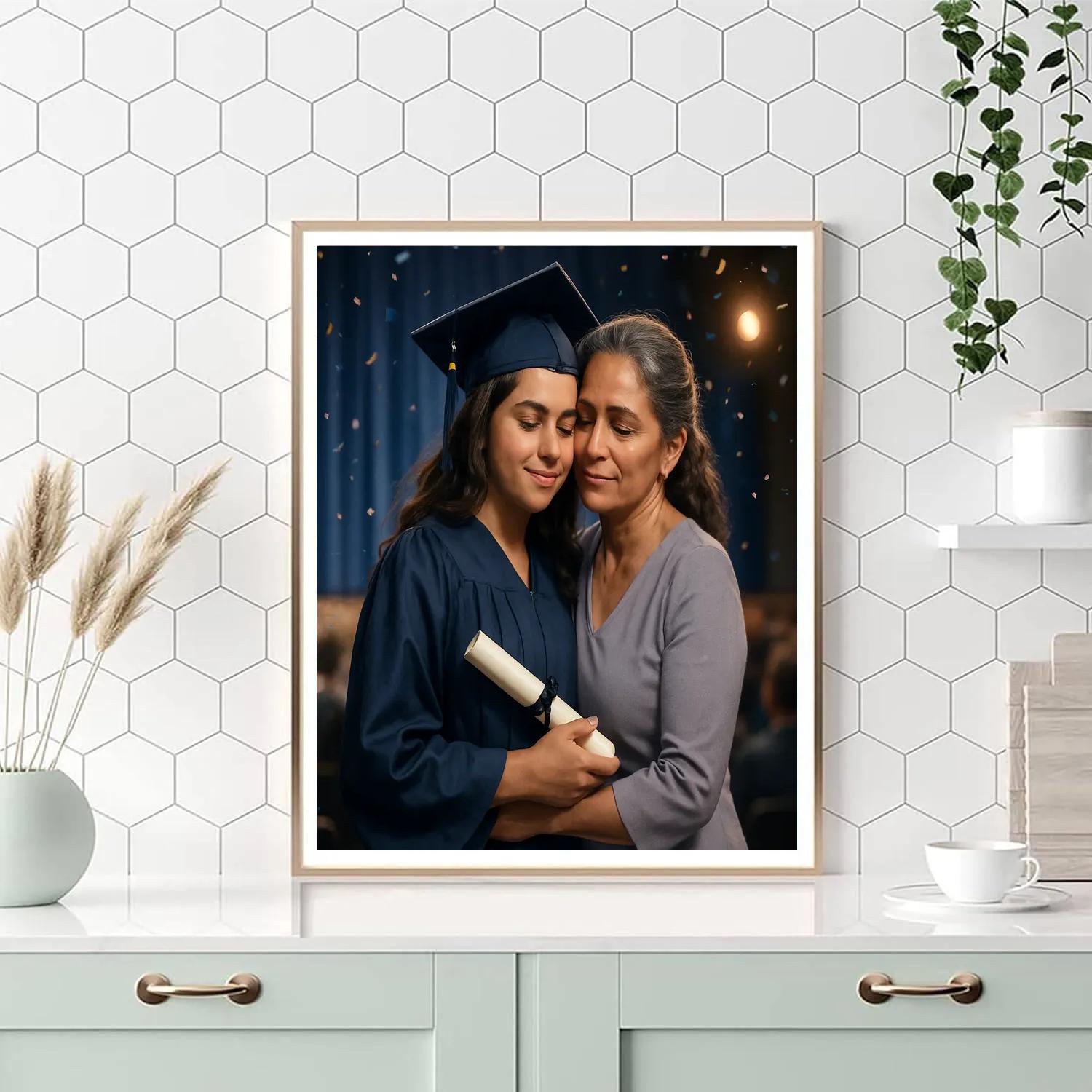 Mother And Teen At Graduation paint by number