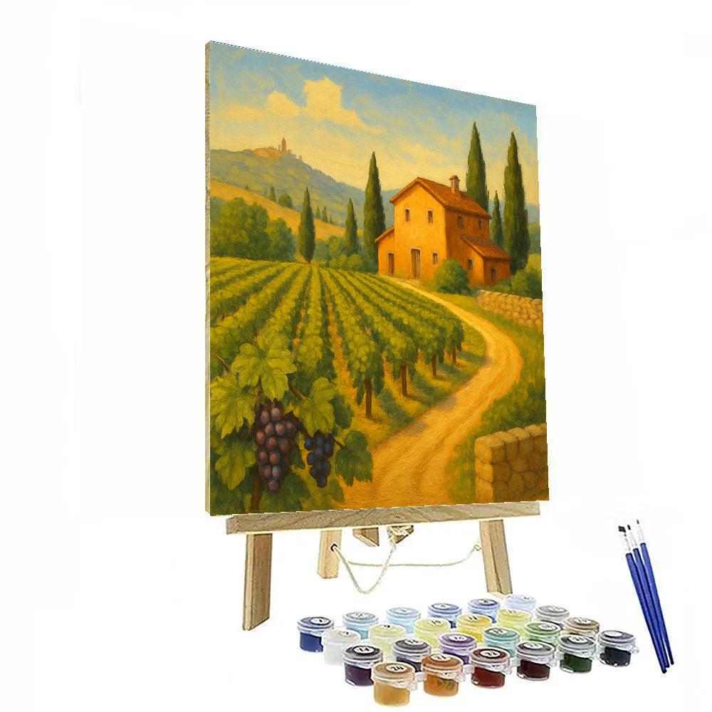 Tuscany Sunlit Vines painting number kit