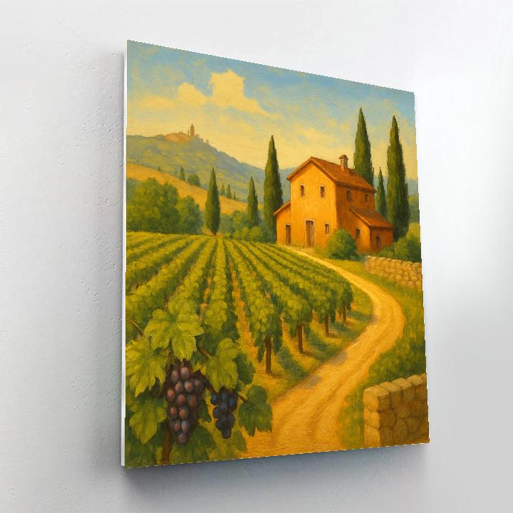 Tuscany Sunlit Vines painting number kit
