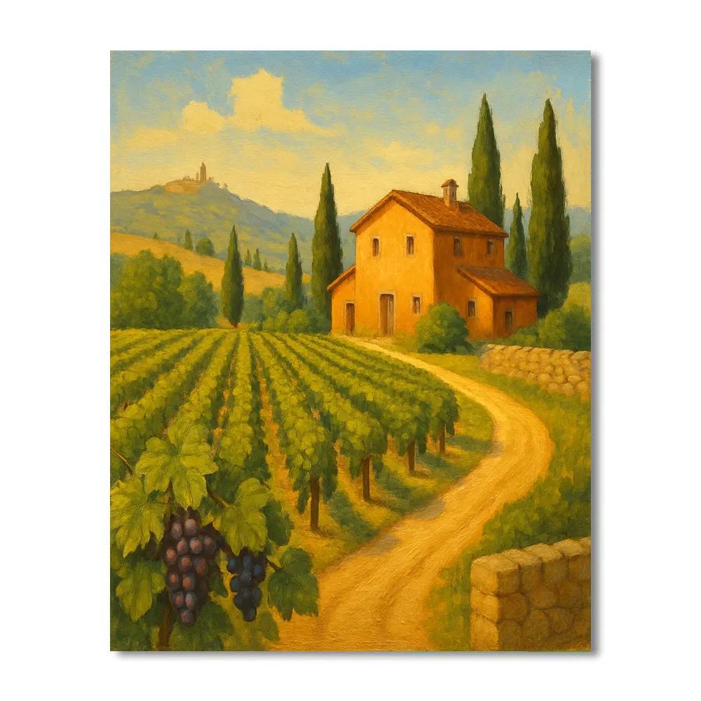 Tuscany Sunlit Vines painting number kit
