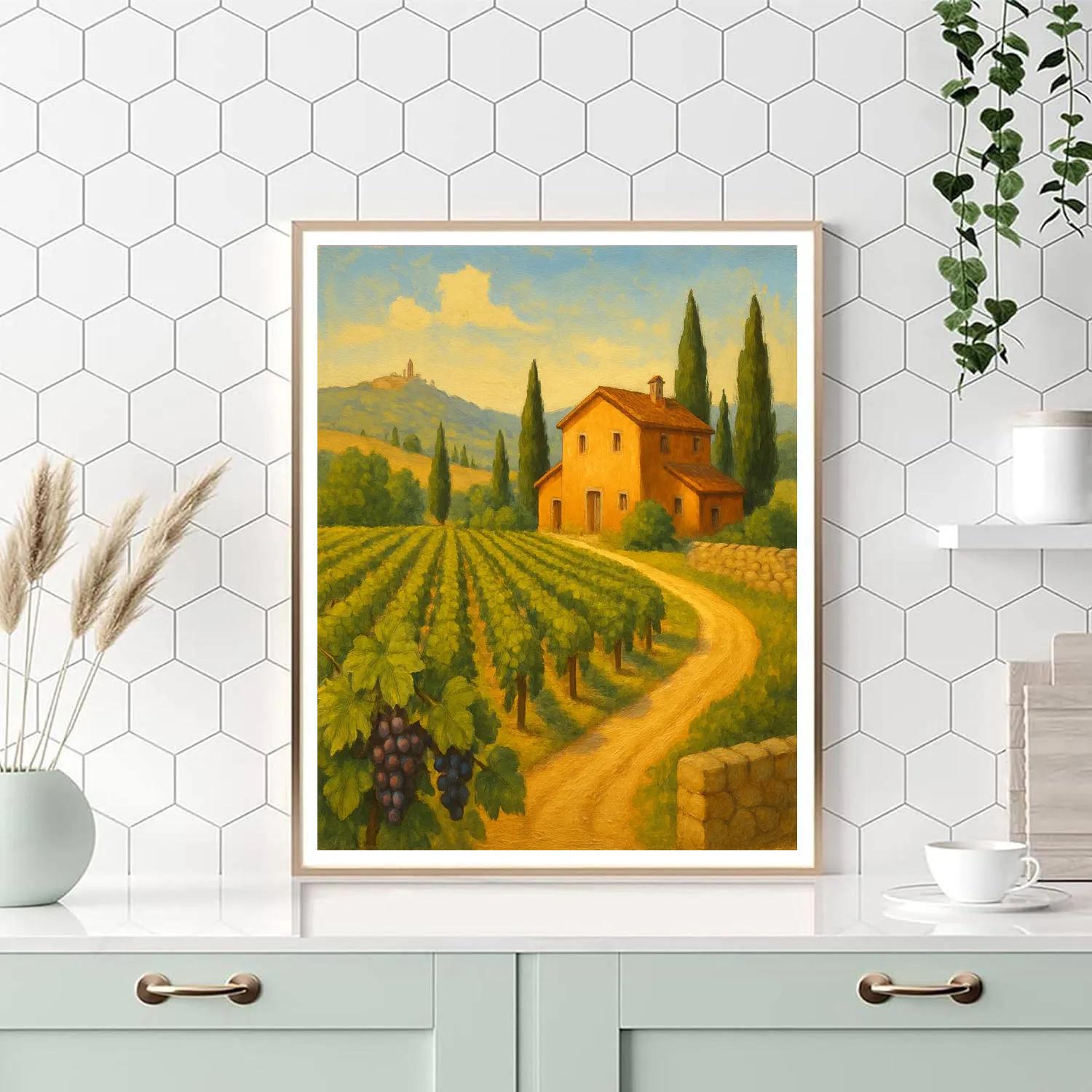 Tuscany Sunlit Vines painting number kit