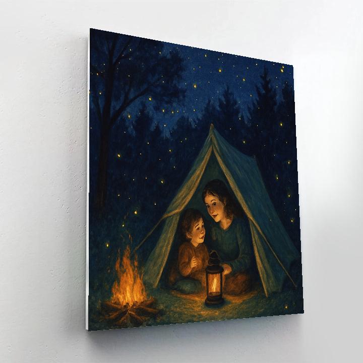 Backyard Camping Story Night paint by color