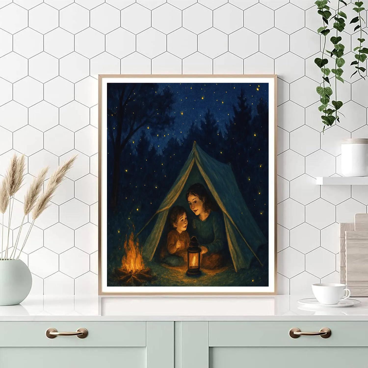 Backyard Camping Story Night paint by color