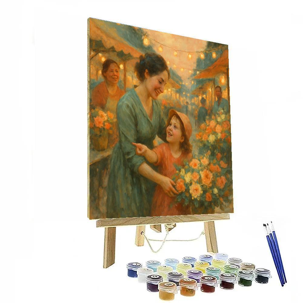 Sunset Market Flower Choosing Paint by numbers kits