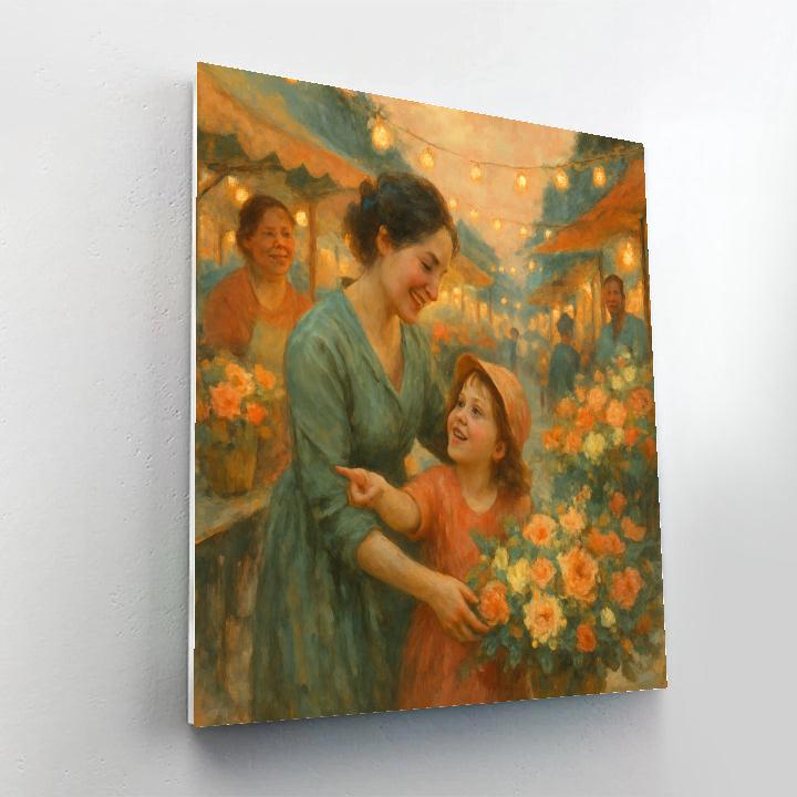 Sunset Market Flower Choosing Paint by numbers kits