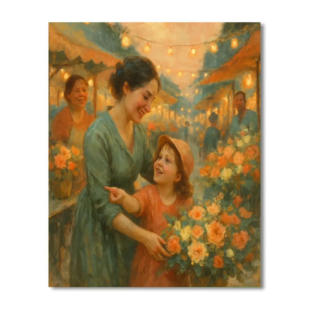 Sunset Market Flower Choosing Paint by numbers kits