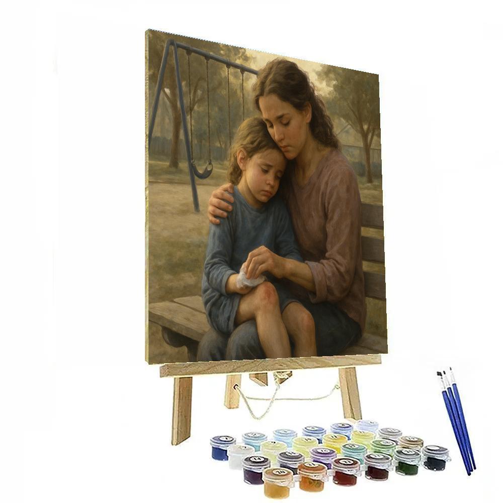 Mother Comforting After Fall DIY paint by numbers
