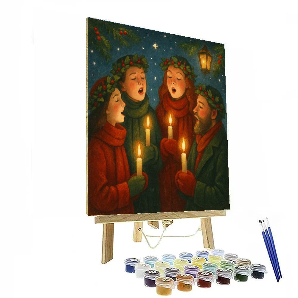 Caroling Candle Circle paint by color