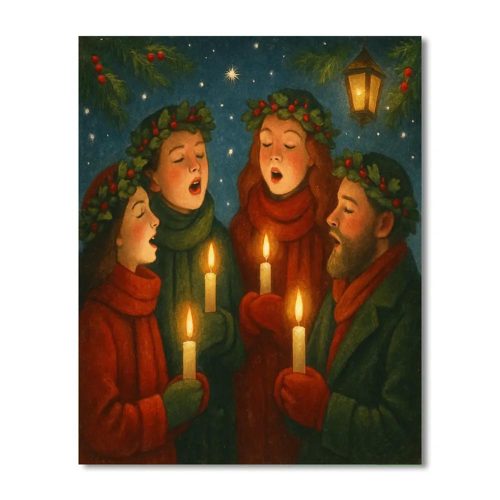 Caroling Candle Circle paint by color