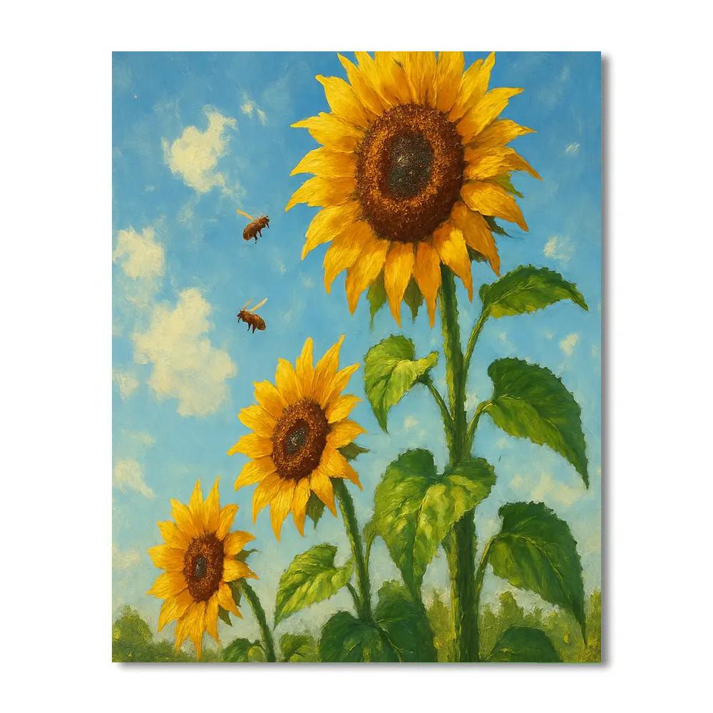 Sunflower Skyward Gaze paint by color