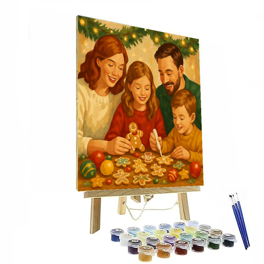 Gingerbread Gathering Glow Painting by numbers kit
