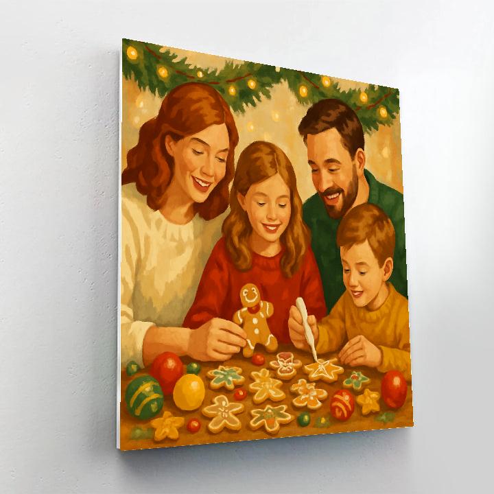 Gingerbread Gathering Glow Painting by numbers kit