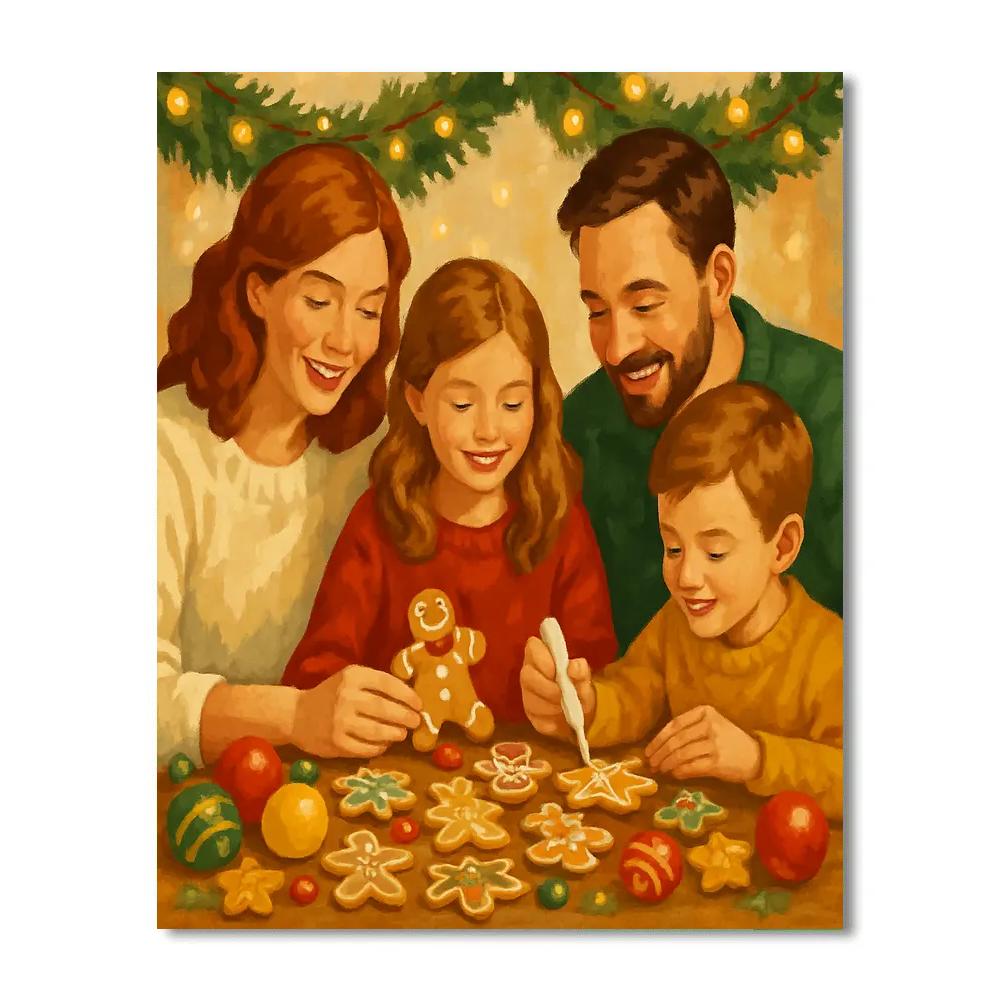 Gingerbread Gathering Glow Painting by numbers kit