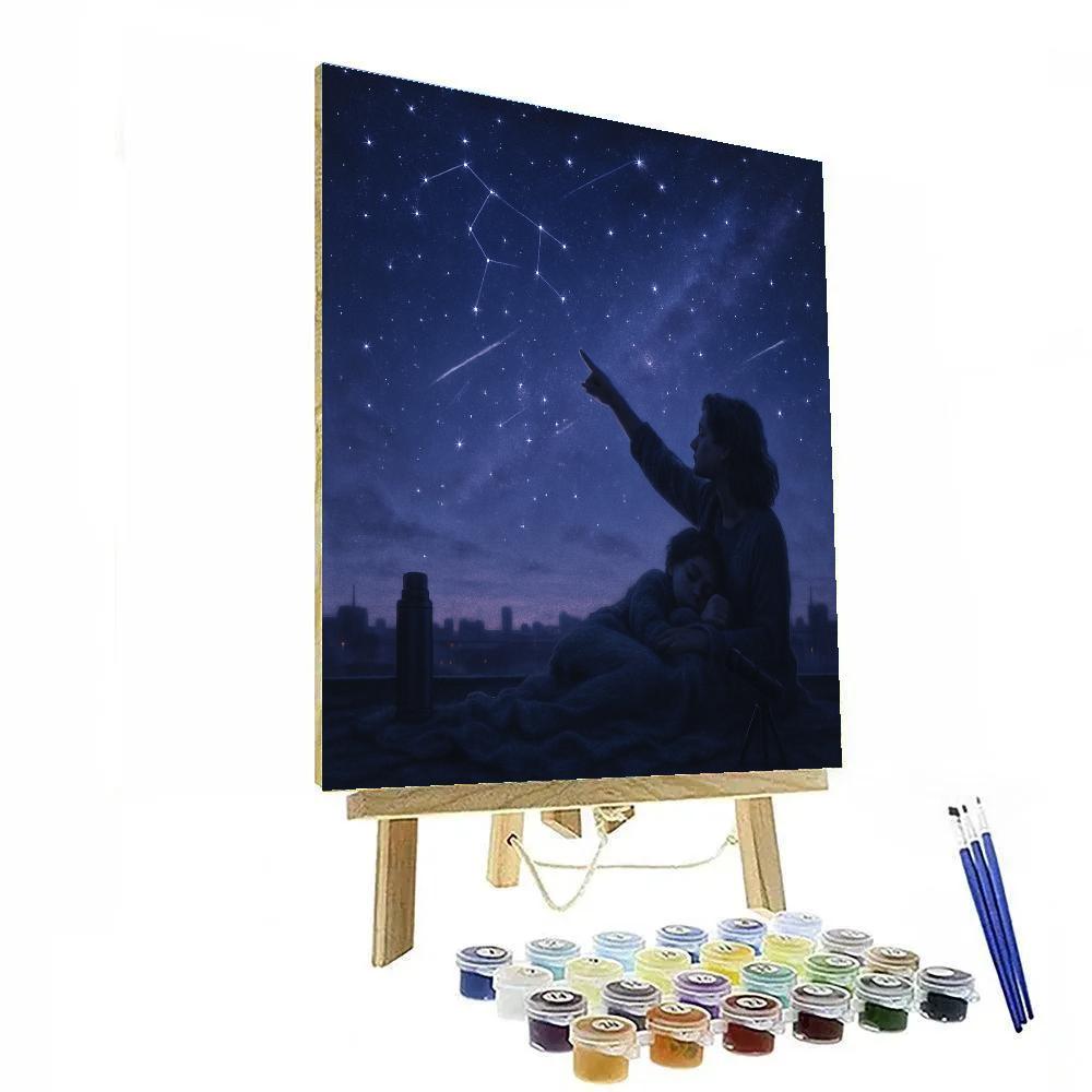 Mother And Child Stargazing Blanket Numbered painting kits
