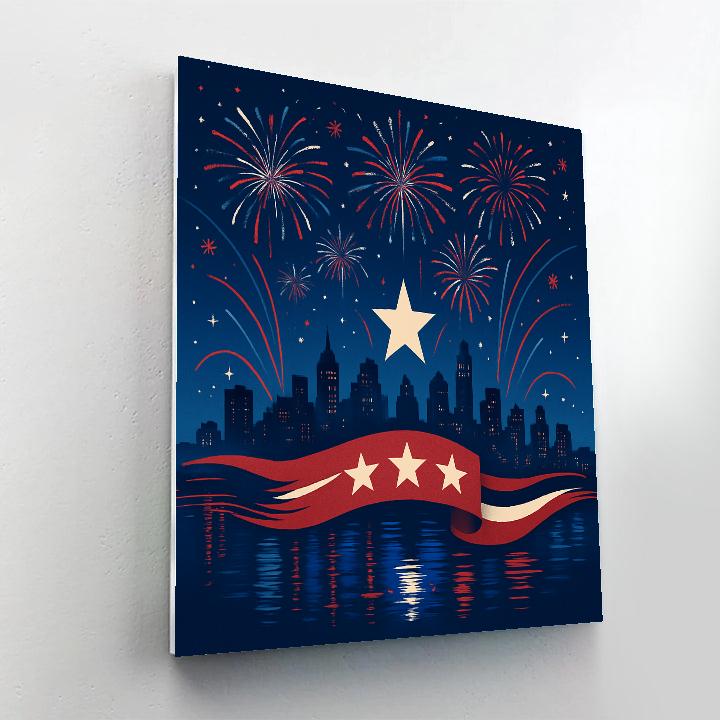 USA Skyline Reverberation Painting by numbers kit