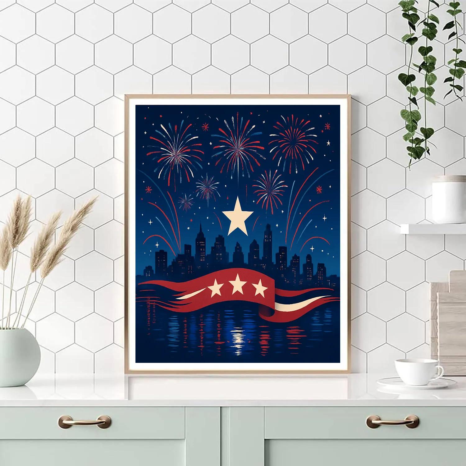 USA Skyline Reverberation Painting by numbers kit