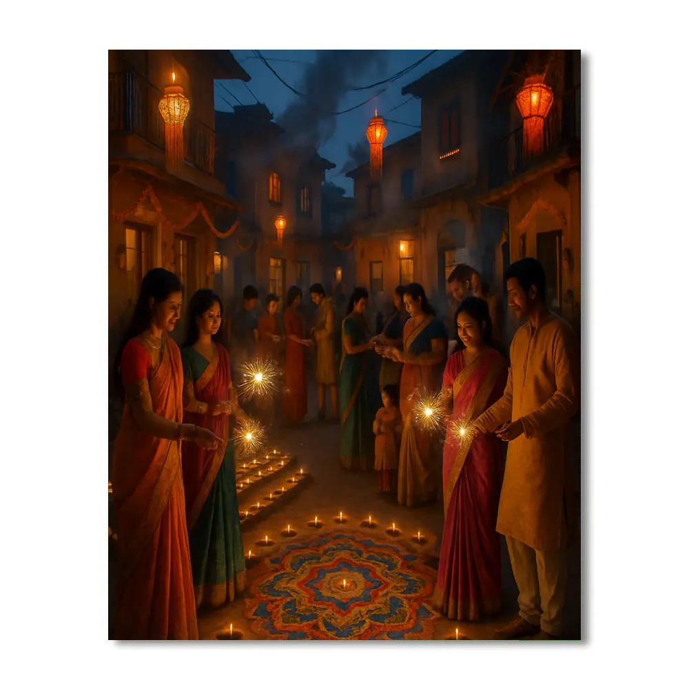 Diwali Festival Of Lights Celebration paint by numbers