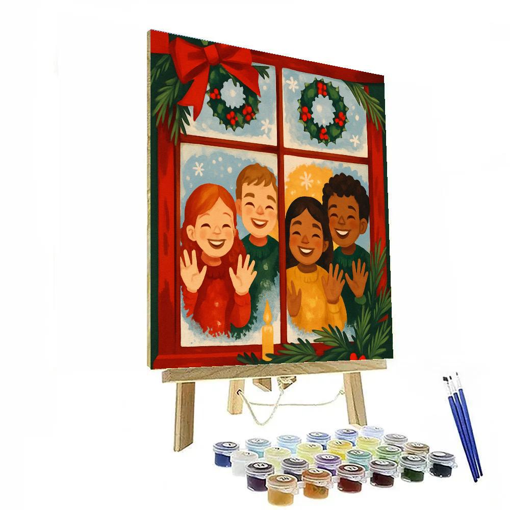 Winter Wishes Window paint by numbers