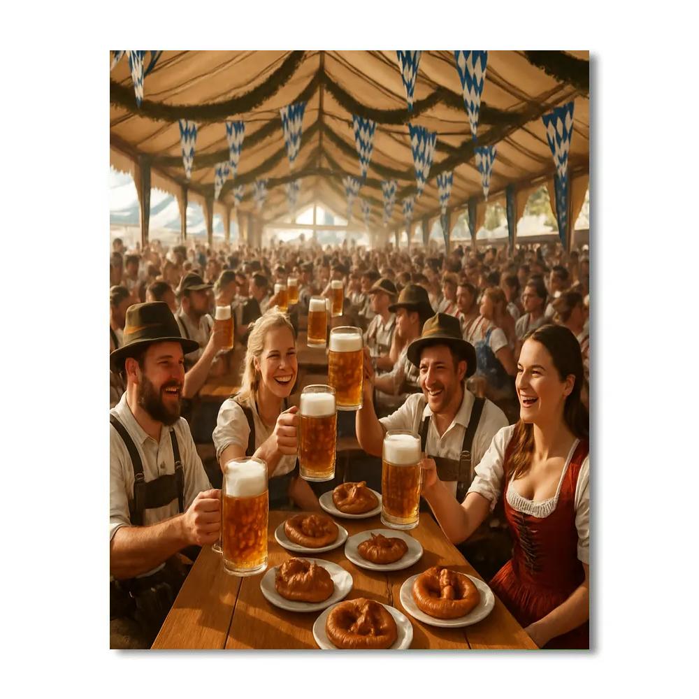 Oktoberfest Traditional Cheers painting number kit
