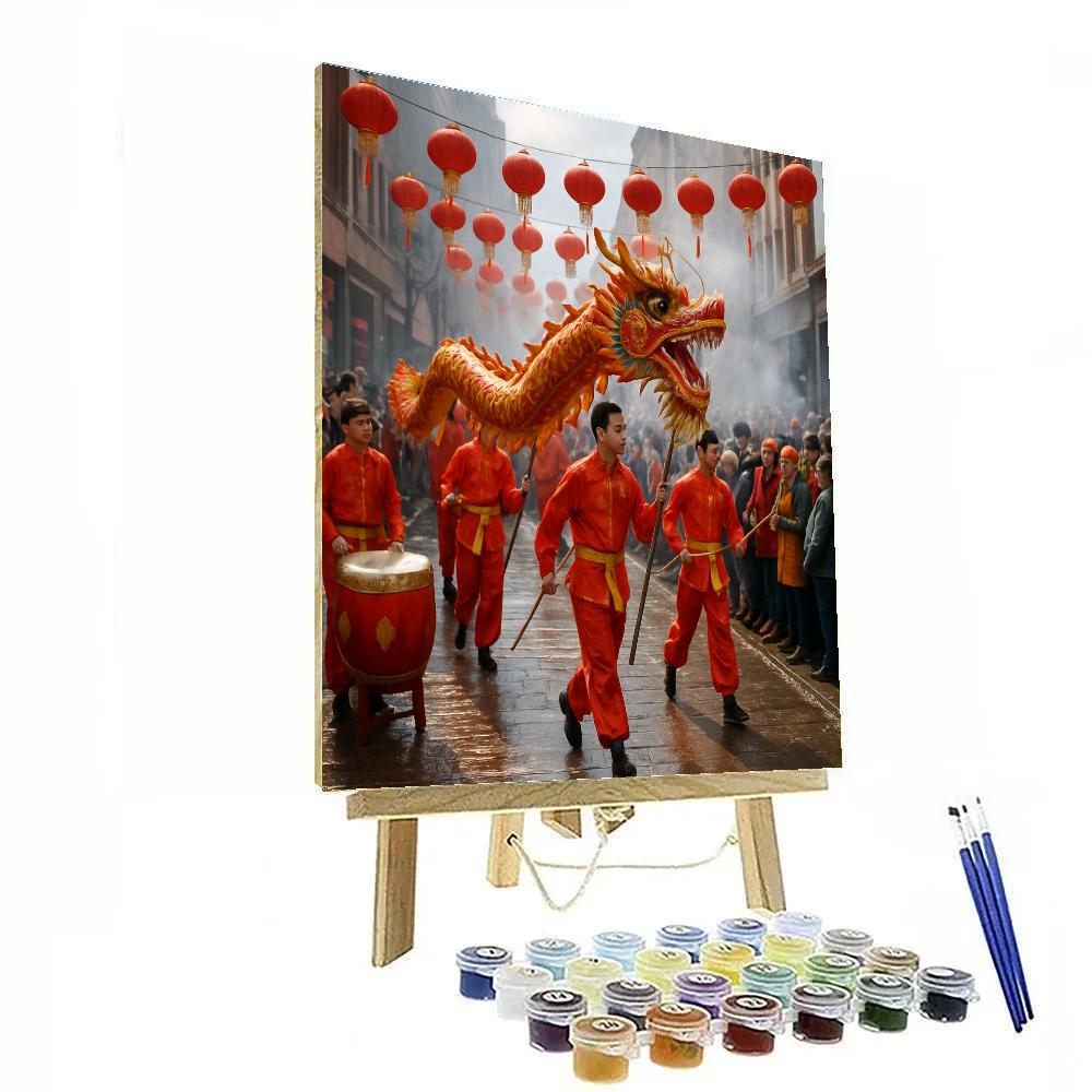 Chinese New Year Dragon Dance Parade Paint by numbers kits