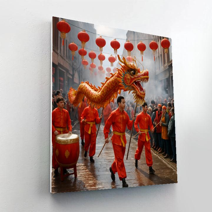 Chinese New Year Dragon Dance Parade Paint by numbers kits