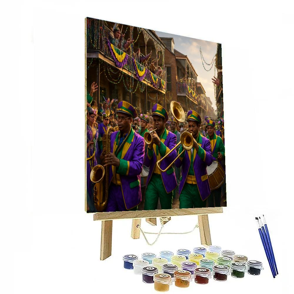 Mardi Gras Street Jazz Parade paint by number