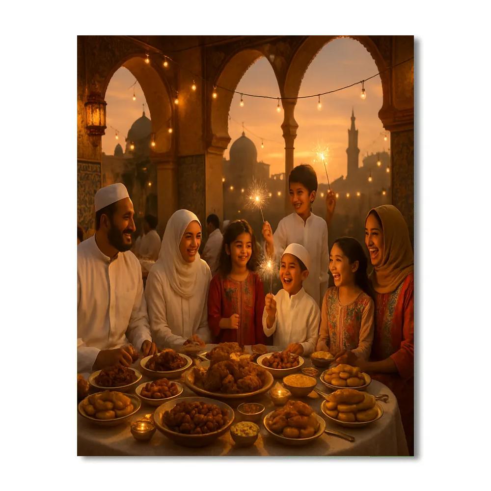 Eid Al-Fitr Evening Feast painting number kit