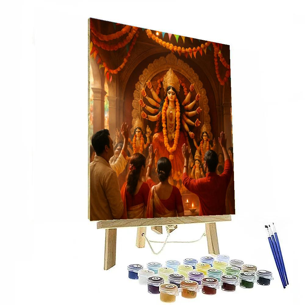 Durga Puja Celebration paint by color