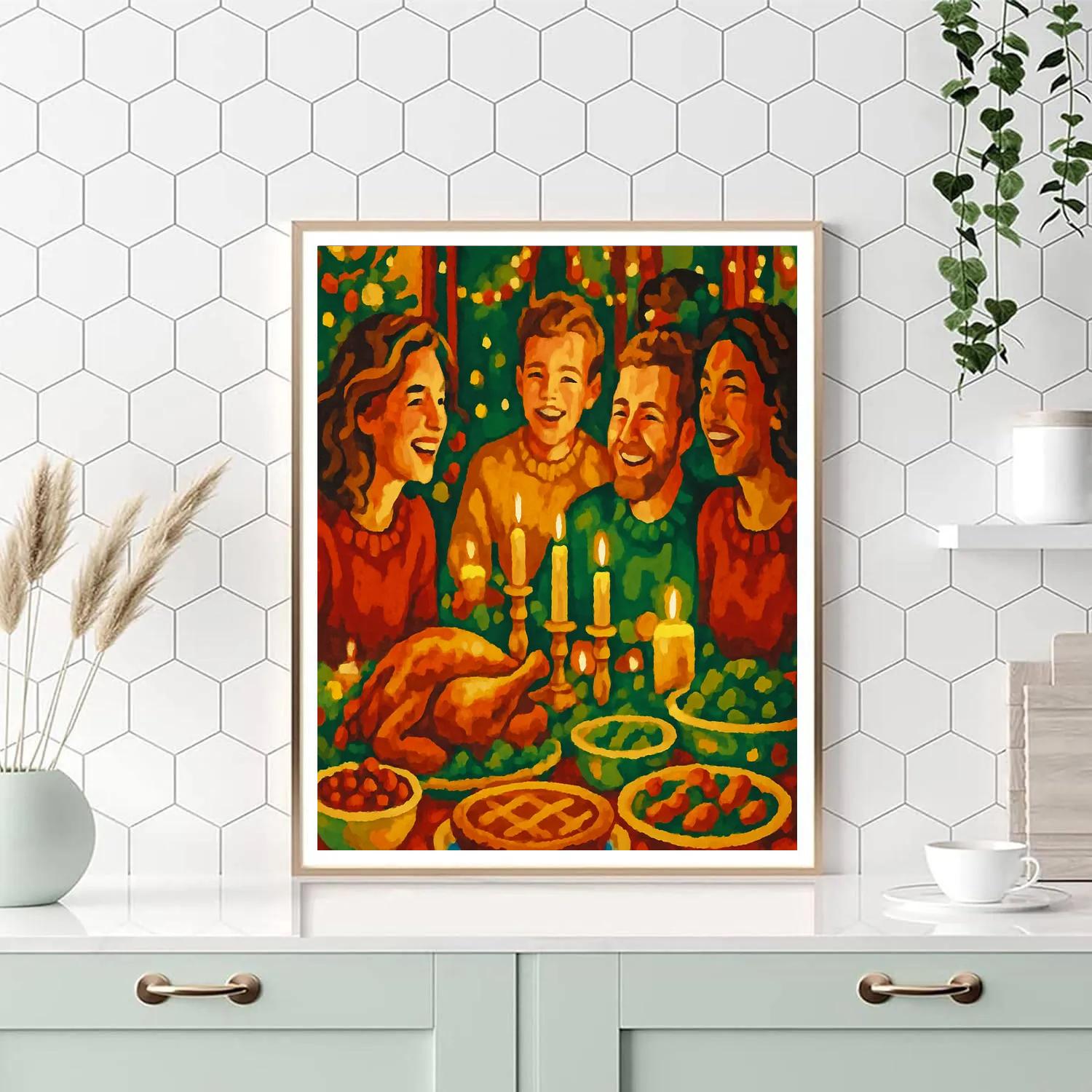 Holly Jolly Family Feast Paint by numbers kits