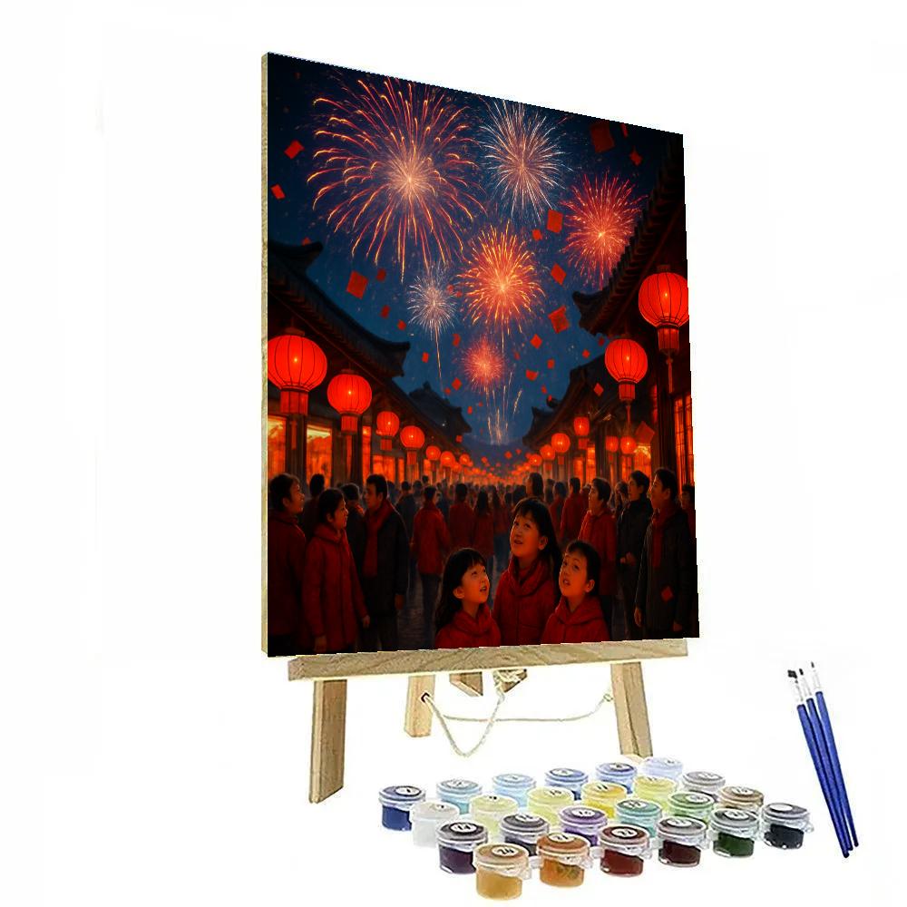 Chinese New Year Fireworks Number painting