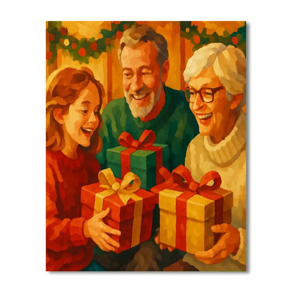 Joyful Gift Exchange Paint by numbers kits