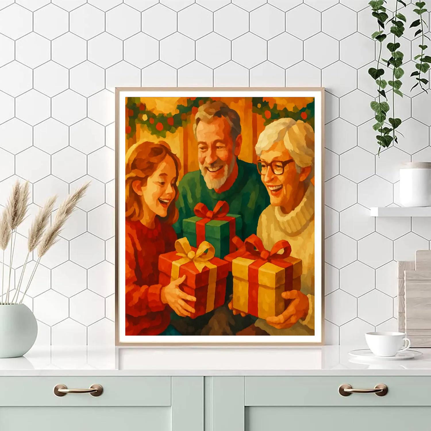 Joyful Gift Exchange Paint by numbers kits
