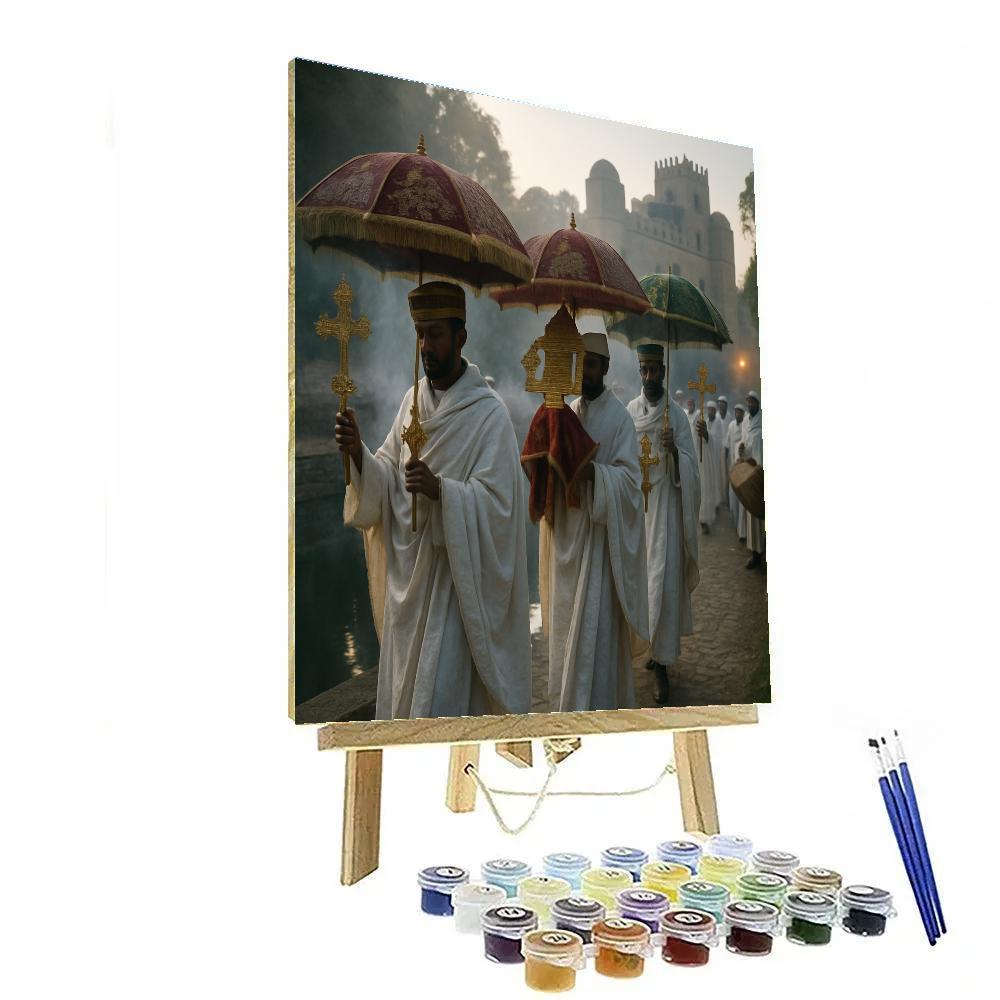 Timkat Procession In Gondar Ethiopia Numbered painting kits