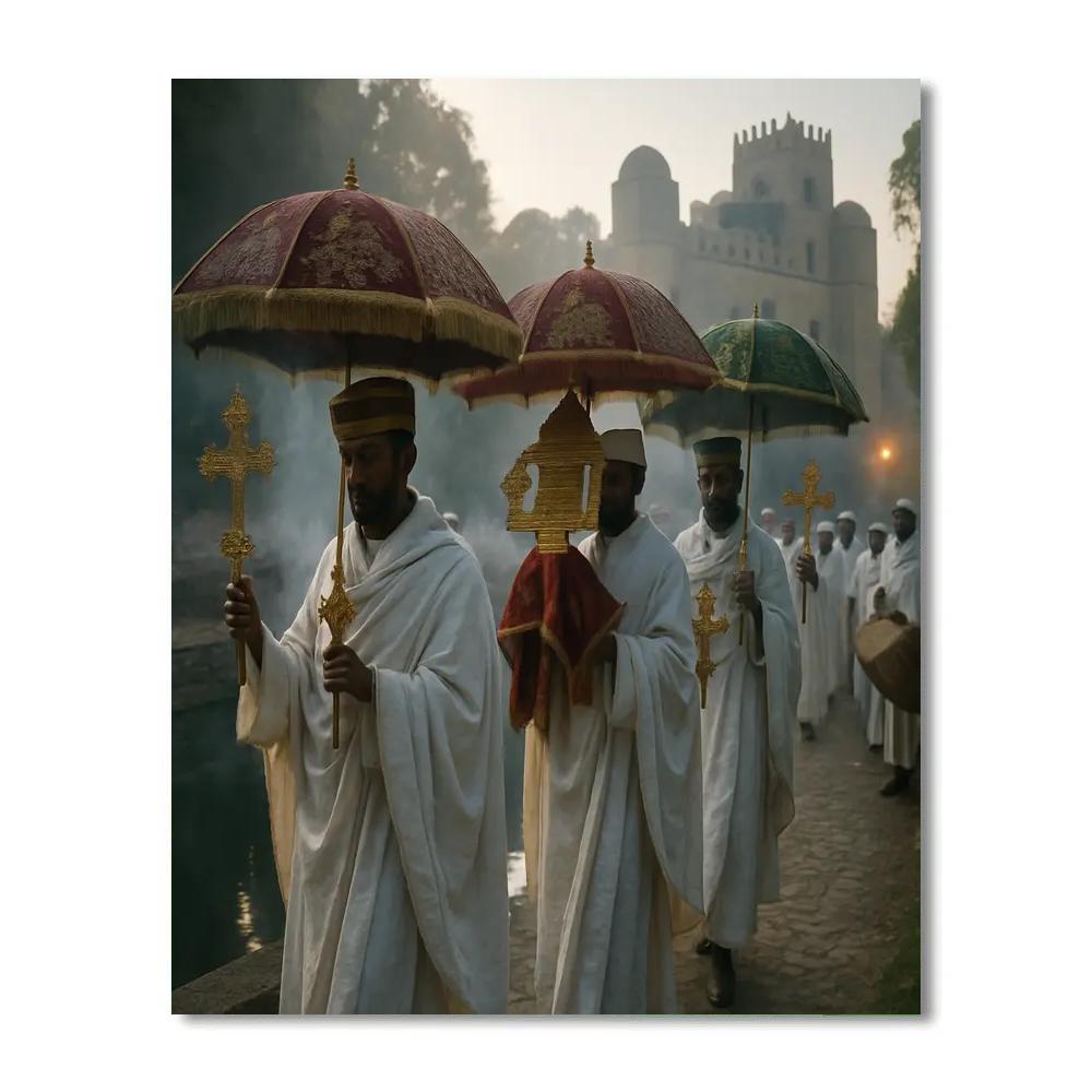 Timkat Procession In Gondar Ethiopia Numbered painting kits