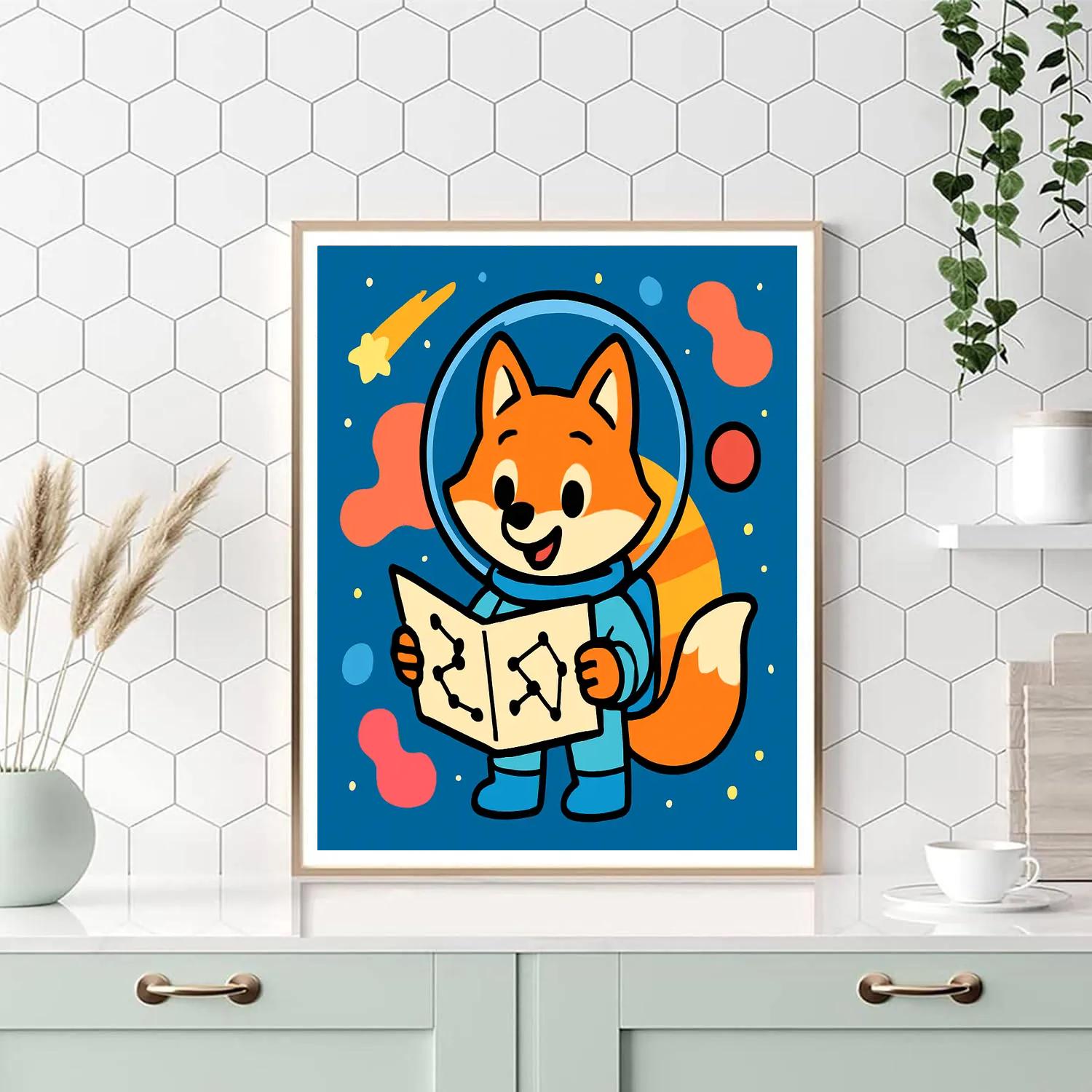 Nebula Explorer Fox Number painting