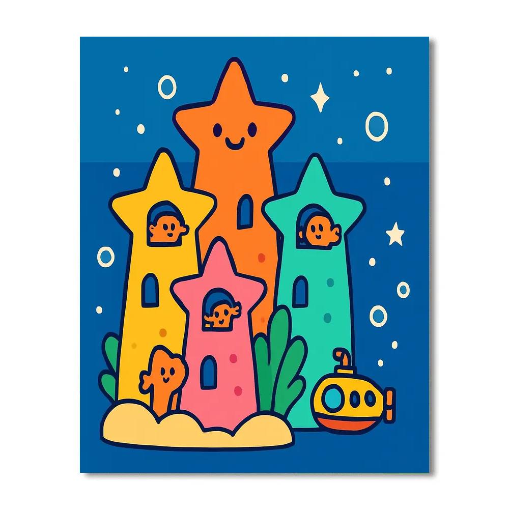 Cosmic Coral Castle paint by number