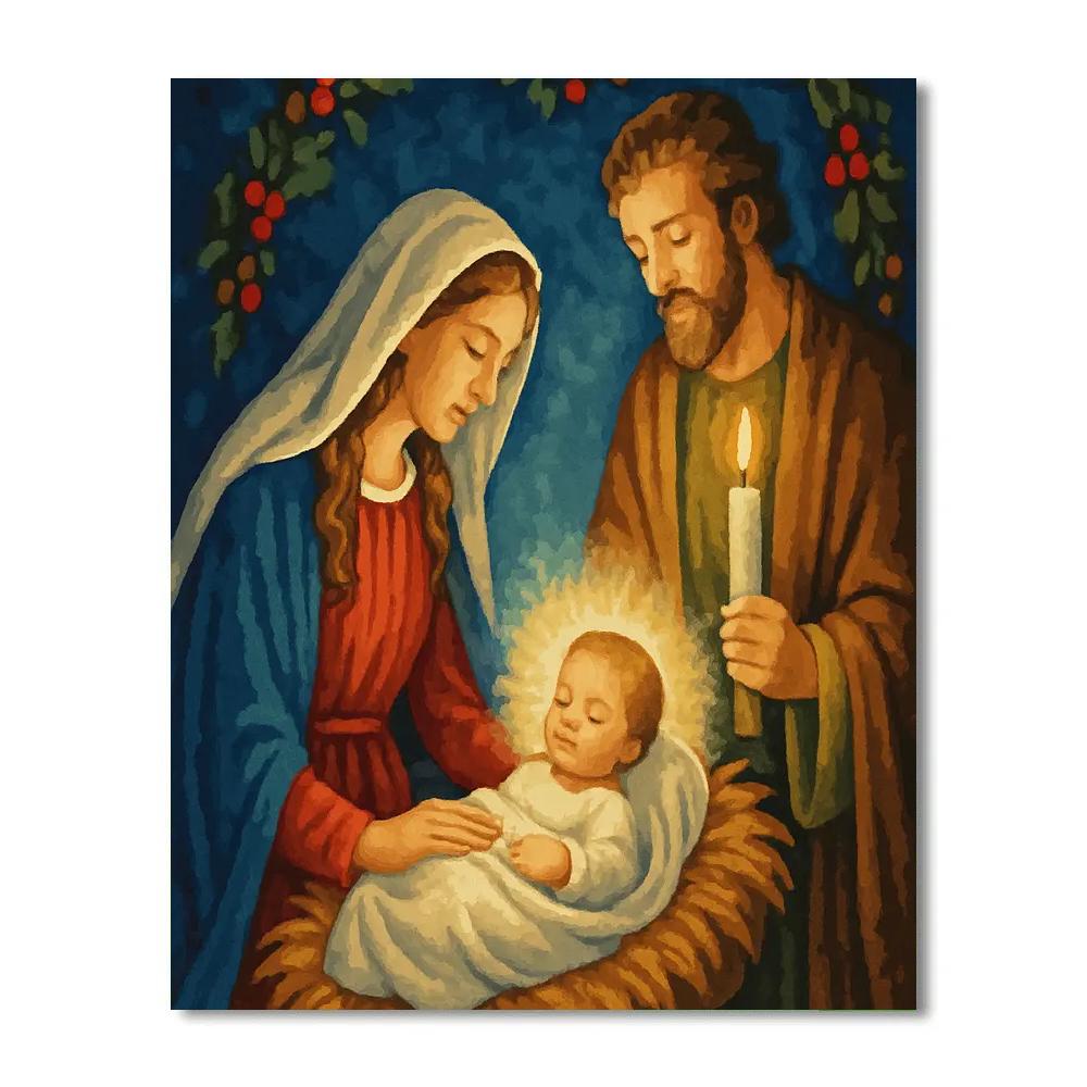 Midnight Manger Glow Paint by numbers art