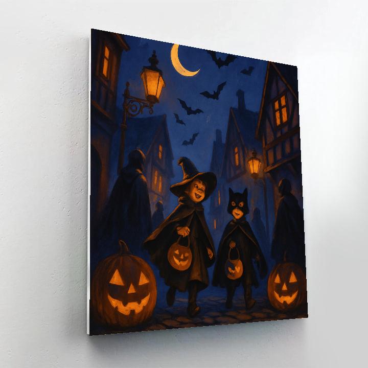 Halloween Moonlit Trickster Parade Paint by numbers art