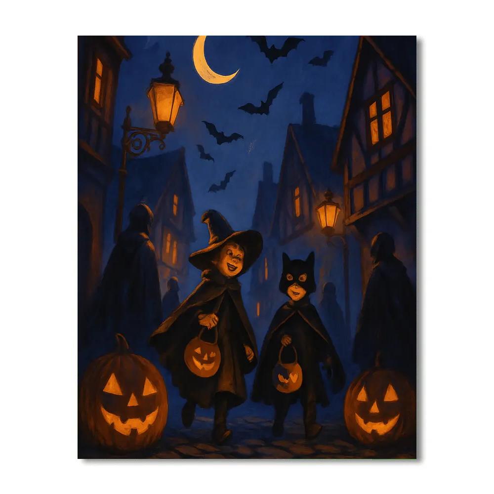 Halloween Moonlit Trickster Parade Paint by numbers art