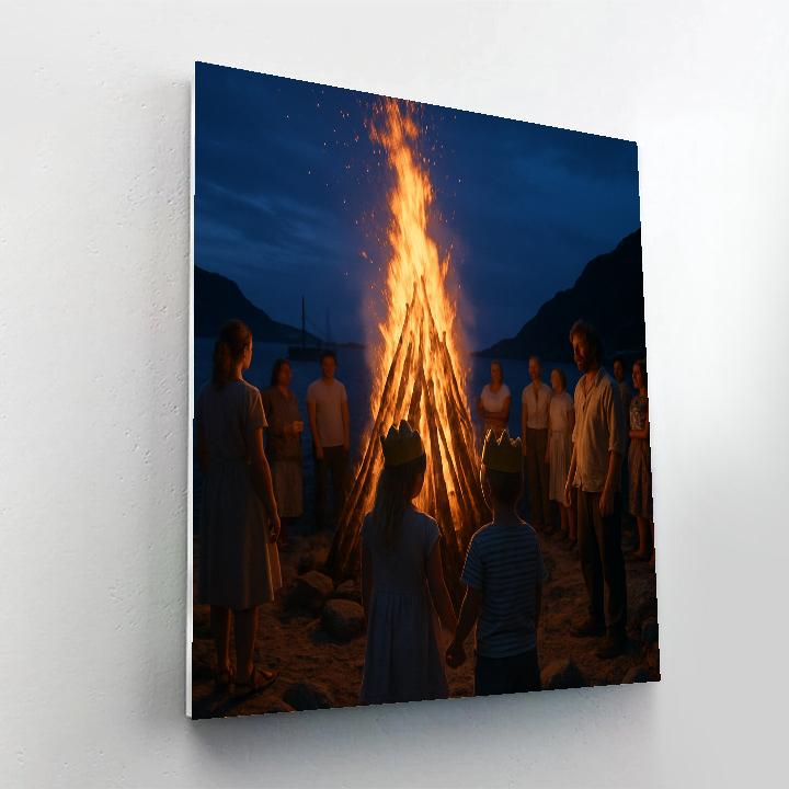 Norwegian Sankthans Bonfire Night Number painting