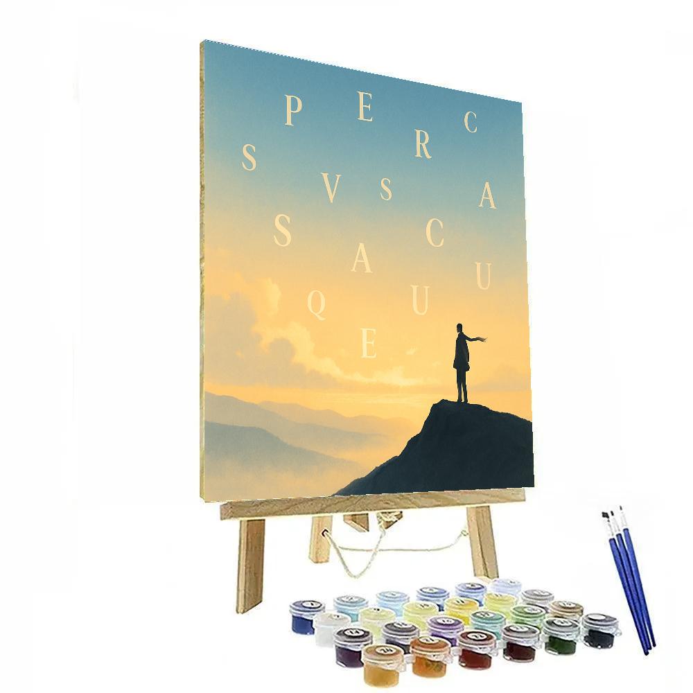 Inspire Dawn Over Summit Words paint by number