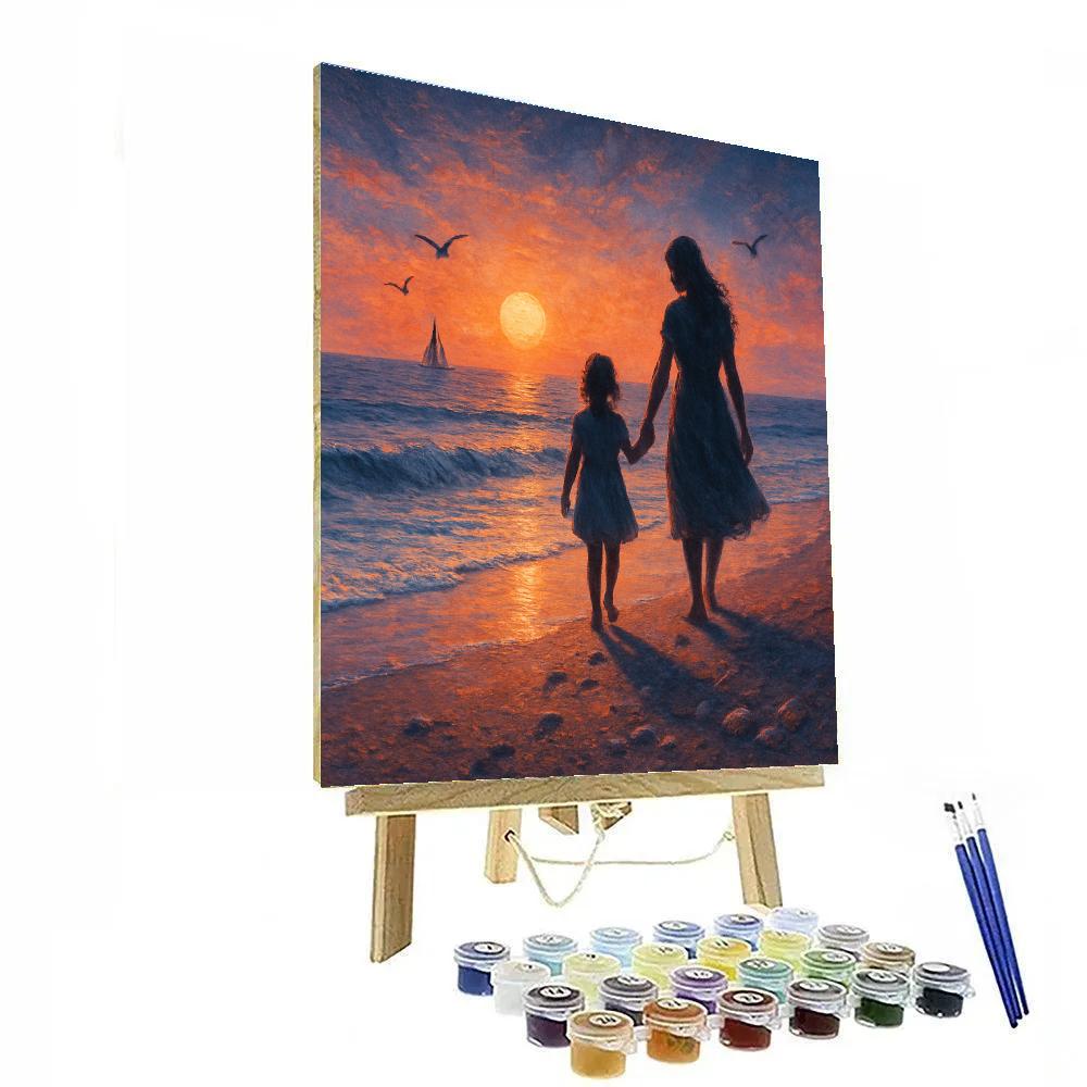 Seaside Sunset Hand In Hand Paint by numbers kits