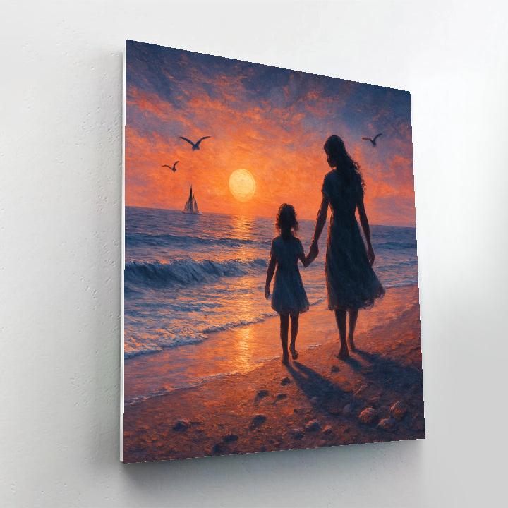 Seaside Sunset Hand In Hand Paint by numbers kits