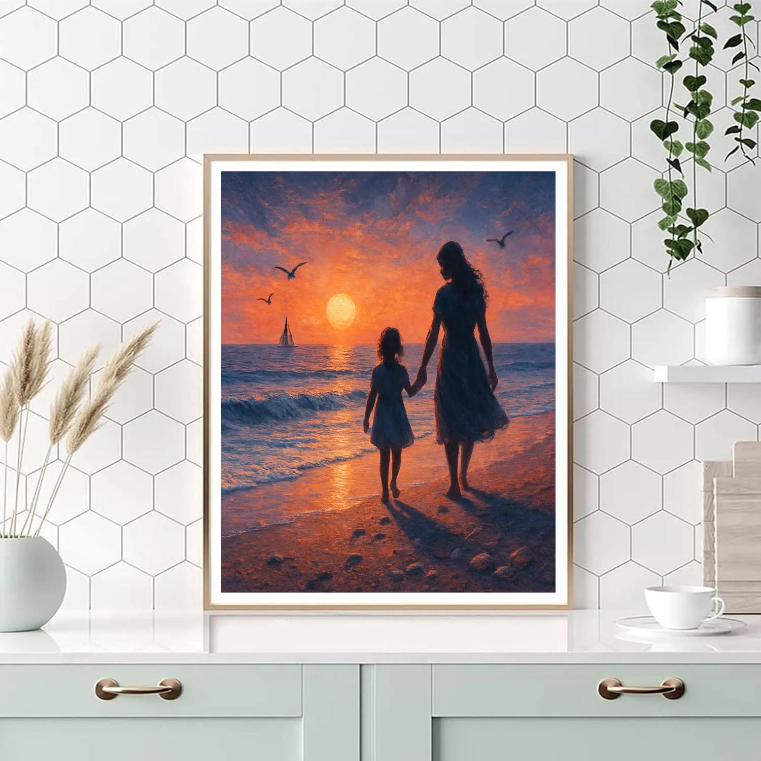 Seaside Sunset Hand In Hand Paint by numbers kits