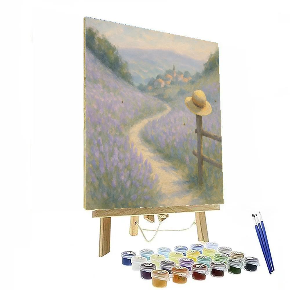 Lavender Dusk Over Meadow Paths painting number kit