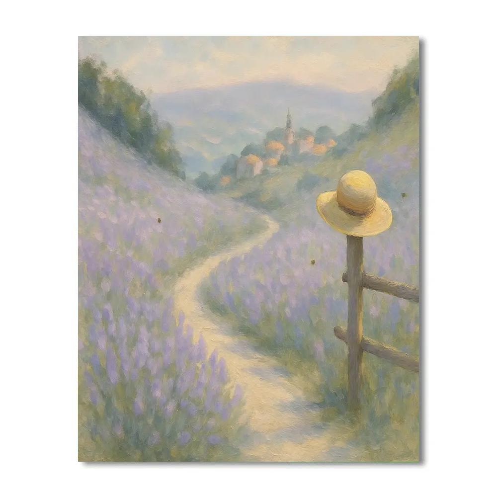 Lavender Dusk Over Meadow Paths painting number kit