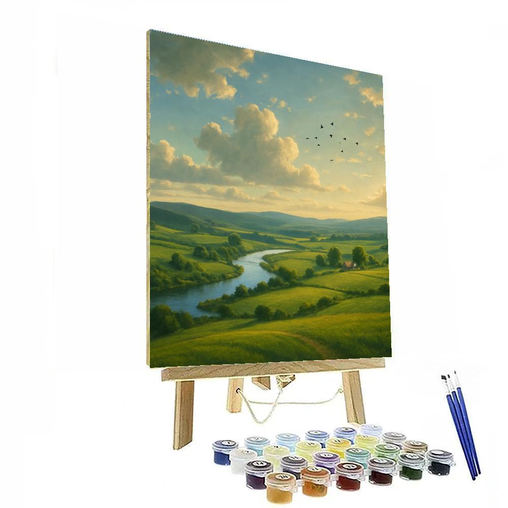 Landscape Whispering Valley Panorama Number painting