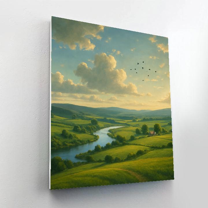 Landscape Whispering Valley Panorama Number painting