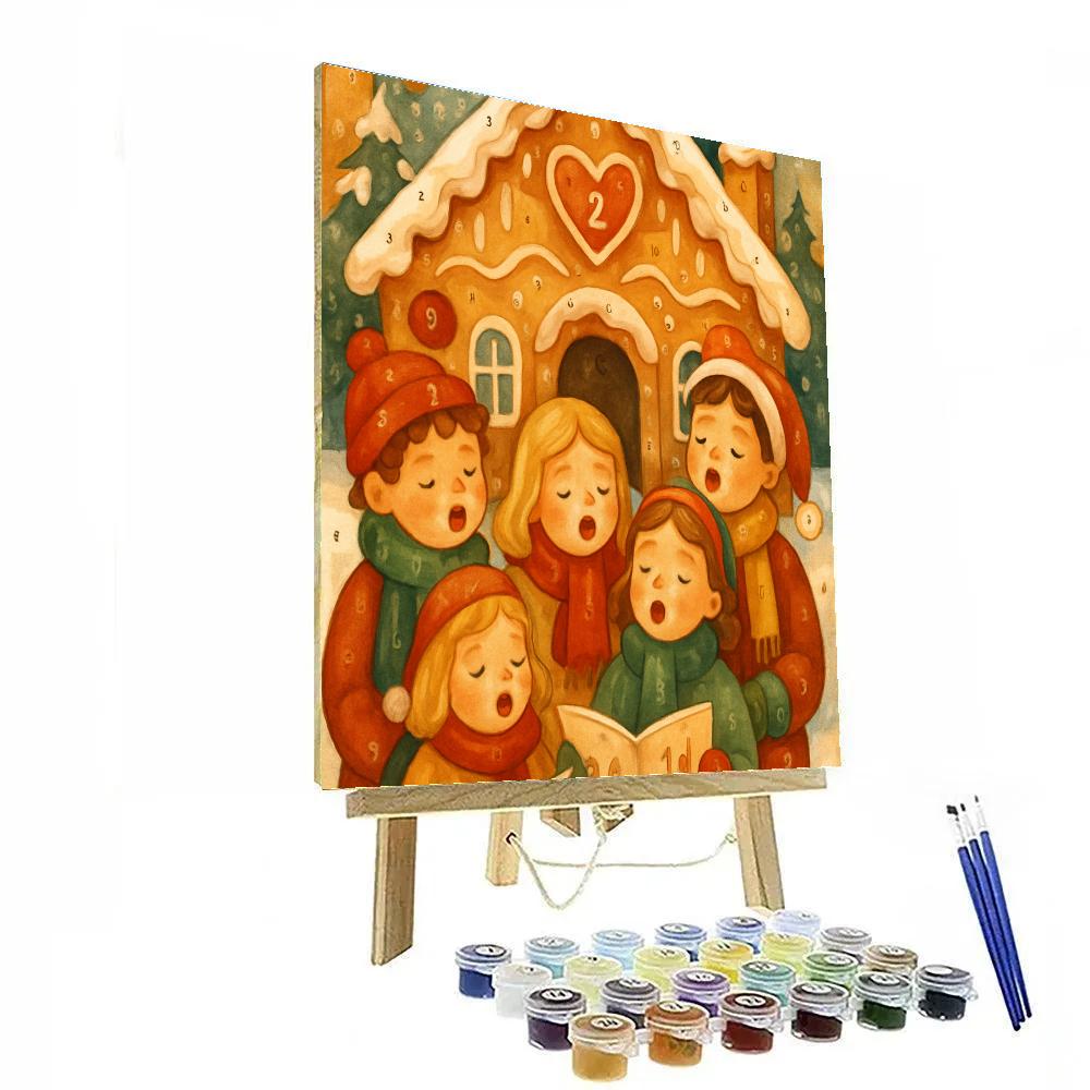 Gingerbread Choir paint by numbers